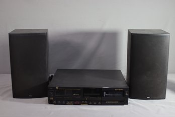 BSR Compact Disc Changer/ Cassette Deck Mcd8050 With 2 Cr8 Boston Speakers Working