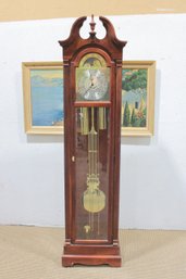 Howard Miller Grandfather Clock  Traditional Wood Case W/ Moon Dial  83'H X 18'W X 12.5'D (Untested)