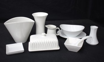 'Elegant Assorted White Porcelain & Ceramic Collection - Mikasa, Roscher & More'
