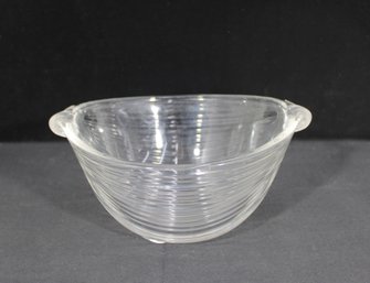 Vintage Mikasa Neo Classic Glass Salad Bowl 1980s Ribbed Serving Bowl 10'