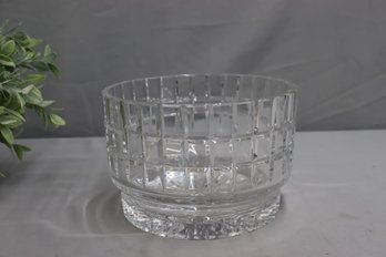 Dresden-style Heavy Block Pattern Crystal Centerpiece Bowl
