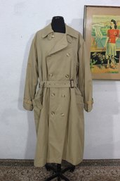 Vintage Cerruti 1881 Paris Mens Trench Coat  Size 48  Classic Double Breasted Belted Tan Coat