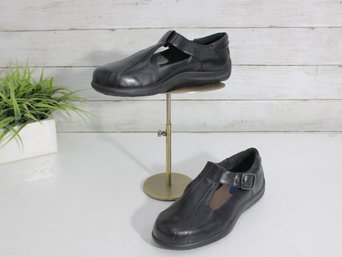 #71-Keeley Black Leather Mary Jane Comfort Shoes  Womens Size 7.5 Wide (D)  Slip-On Walking Shoes W/ Box