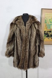 Vintage Bob & Harvey Kagel Real Fur Coat  Size Large  Great Neck NY  Monogrammed Helen 'F'