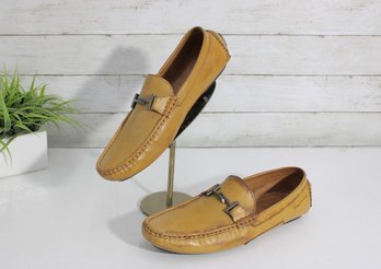 #73-Vintage Henry Ferrera Leather Loafers  Mens Size 13  Tan Driving Moccasins With Bit Detail