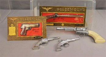 TOYS-Marx Golden Guns Army 45 And Rifle And 2 Cap Guns