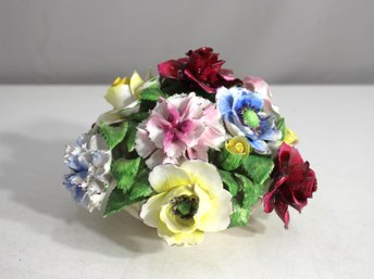 5' Hand-Painted Porcelain Floral Bouquet  Vintage Ceramic Flower Arrangement