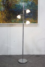 Vintage Chrome Floor Lamp  3 Adjustable Lights, Modern Industrial Design