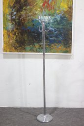 Vintage Chrome Coat Rack  Sleek Modern Design With Sturdy Base