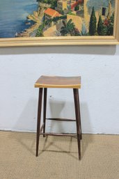 Rustic Wood & Metal Bar Stool  31'H X 16'W X 12'D  Industrial Style Counter Stool