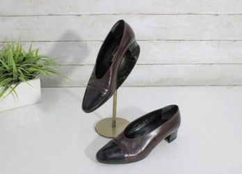 #79-Robert Clergerie Made In France Brown Leather Pumps  Size 6  Classic Low Heel