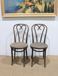 Pair Of Bentwood Bistro Chairs  35.5'H X 16'Round Seats  Classic Thonet Style