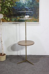 Vintage Mid-Century Modern Floor Lamp With Built-In Table  Unique Retro Design