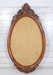 Vintage Ornate Carved Wood Oval Frame  Wall Mirror Frame  36.5' H X 20' W