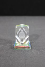 3D Laser Engraved Glass Buddha Statue Iridescent Base Crystal Figurine 2' H