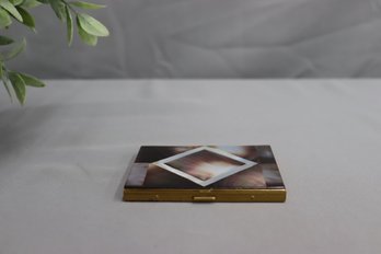 Vintage Mother Of Pearl And Gold-tone Metal  Cigarette Case