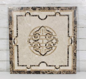Decorative Marble Inlay Tile / Tabletop  Geometric Medallion Design  20' X 20'