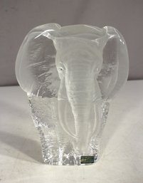 Mats Jonasson Full Lead Crystal Elephant Sculpture  Made In Sweden