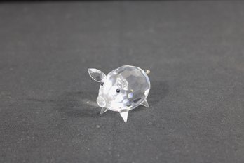 Swarovski Crystal Pig Figurine Small Faceted Clear Crystal W/ Curled Tail 1.5'