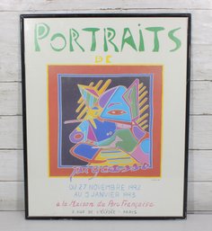 Framed Picasso Portraits Exhibition Poster  Maison De La France 19921993  Modern Abstract Art Print  20'