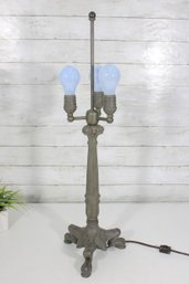 Vintage 3-Light Table Lamp  Ornate Metal Base  Works  29' H