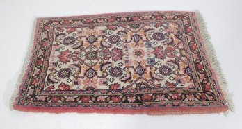Small Hand-Knotted Oriental Accent Rug With Fringe, 2' X 1'5'