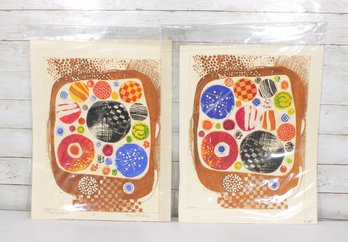 Pair Of Sheila Bonser Baroque Ensemble  Aquatint Print  Signed & Numbered 1/25  1980 Abstract Art