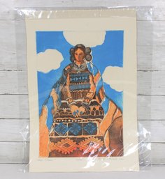 Sheila Bonser Signed Limited Edition Print  Southwestern Figure Portrait  Numbered 10/25  22.5' X 15'