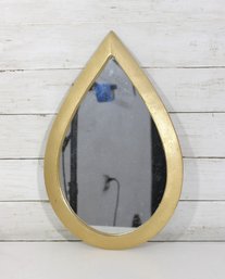 Gold Teardrop Wall Mirror, Modern Decorative Accent, 16.5' X 10'