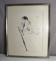 Vintage Japanese  Art Of A Wandering Traveler