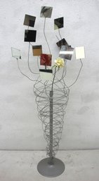 Rosa Rosae 61.' Modern Abstract Metal Wire & Mirror Sculpture  Unique Artistic Floor Piece