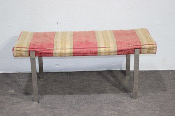 Vintage Mid-Century Modern Chrome Bench  Needs Reupholstering-(circa 1960s-1970s)