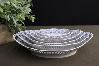 Set Of 6 Nesting Vintage CS/Carl Schumann Bavaria Reticulated Pierced Edge Dishes