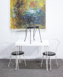 Vintage Mid-Century Wrought Iron Bistro Set  Table & Chairs-(circa 1950s-1960s)