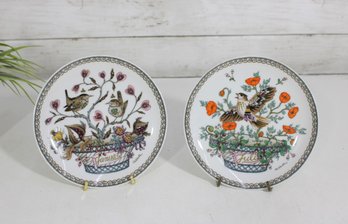 Vintage Hutschenreuther Ole Winther Month Bird Plates  January & July  Porcelain Wall Plates 6.5'