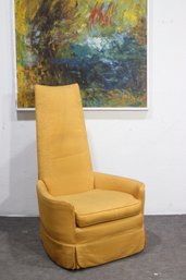 Vintage High-Back Lounge Chair  Mustard Yellow , Mid-Century Modern- (1960s-1970s)