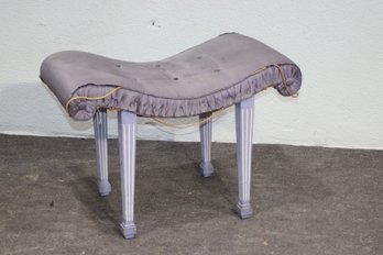 Vintage Curved-Leg Vanity Bench  Needs Reupholstering