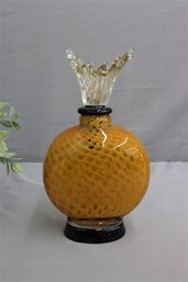 Dale Tiffany Pumpkin Pie Hand Blown Art Glass Perfume Bottle