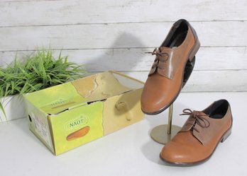 #106-Naot Kedma Chestnut Leather Oxfords  Comfort Lace-Up Shoes  EU Size 39