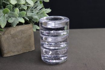 Trio Of Simon Pearce Stacking Pedestal Glass Votive Holders