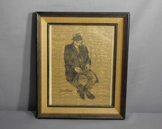 'Seated Man On Newspaper Background' By Baladan