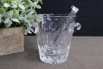 Cut Crystal Ice Bucket & Tongs For Neiman-Marcus