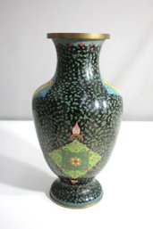 Stunning Cloisonne Enamel Vase With Floral And Geometric Design