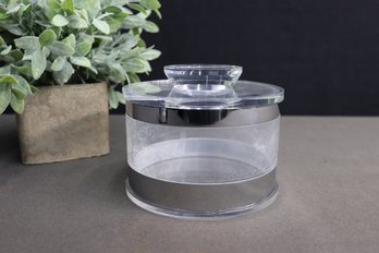 Felice Antonio Botta Designed Lucite And Chrome Round Canister