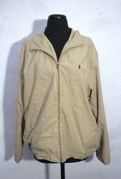 Polo Golf Ralph Lauren Mens Beige Windbreaker Jacket  Size M  Classic Lightweight Outerwear