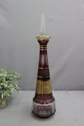 Vintage Moser-style Bohemian Glass Decanter