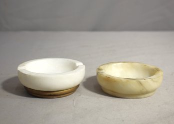Set Of 2 Vintage Alabaster Ashtrays