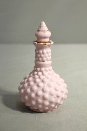 Vintage Pink Hobnail Porcelain Perfume Bottle With Cork Replacement Needed