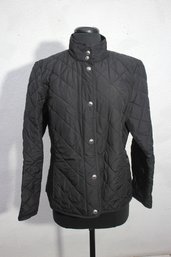 Lauren Ralph Lauren Womens Quilted Jacket  Black With Blue Lining  Size L