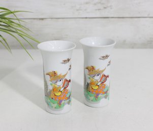 Pair Of  Rosenthal Studio-small Bjorn Wiinblad Vases-4'